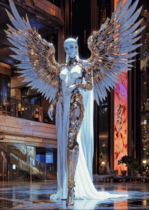 Anioł Cyberpunk Koszulka Damska