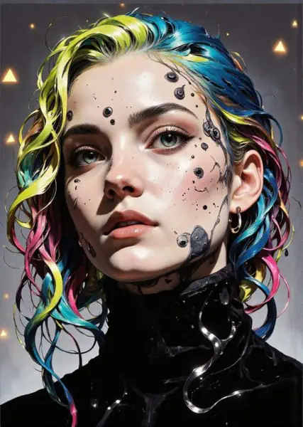 Cyber Girl Tęczowa  Bluza Damska