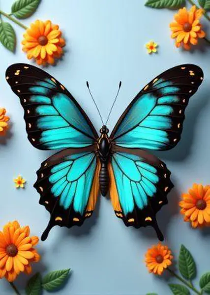 Motyl Turkusowy Bluza Damska