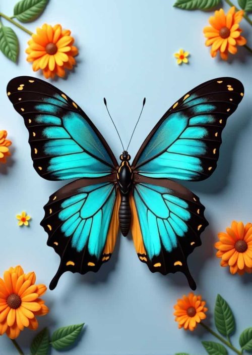 Motyl Turkusowy Bluza Damska