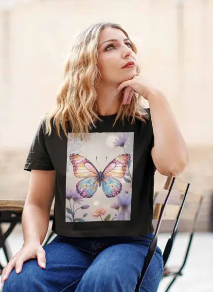 Motyl Opalizujący Koszulka Damska - obrazek 2