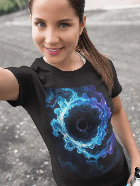 Multicolor Black Hole Koszulka Damska - obrazek 3