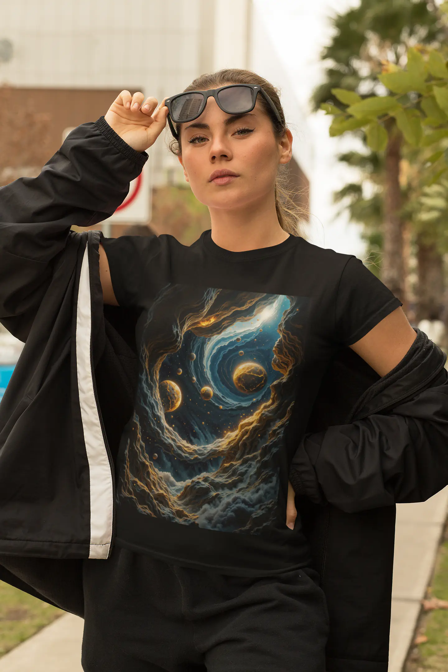 Multicolor Planets Koszulka Damska - obrazek 4