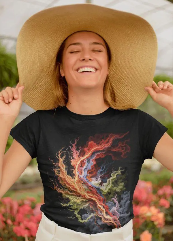 Multicolor Rainbow Lightning Koszulka Damska - obrazek 4
