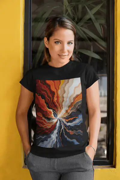 Multicolor Flame Koszulka Damska - obrazek 3