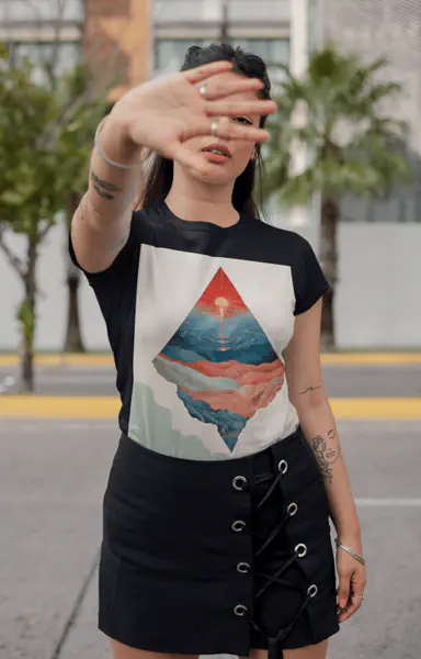 Symbolic Słońce - Trójkąt Koszulka Damska - obrazek 3