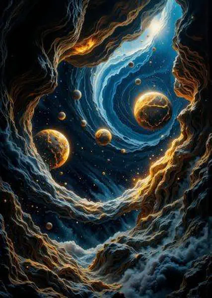 Multicolor Planets Koszulka Damska