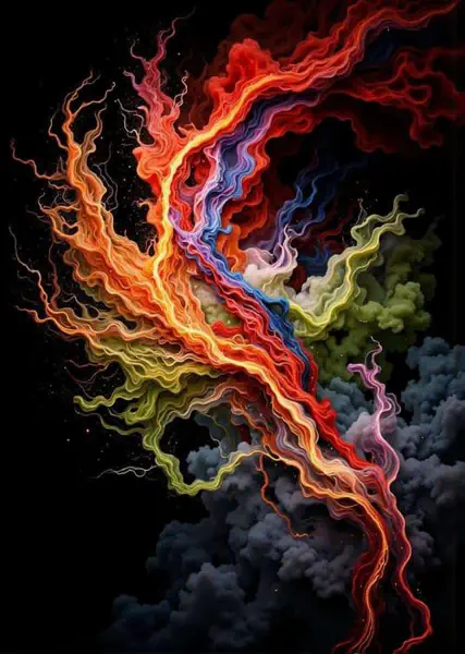 Multicolor Rainbow Lightning Koszulka Damska