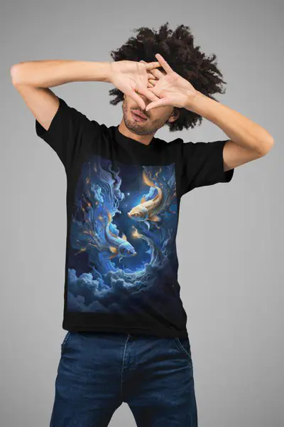 Znak Zodiaku Ryby Koszulka Męska - obrazek 3