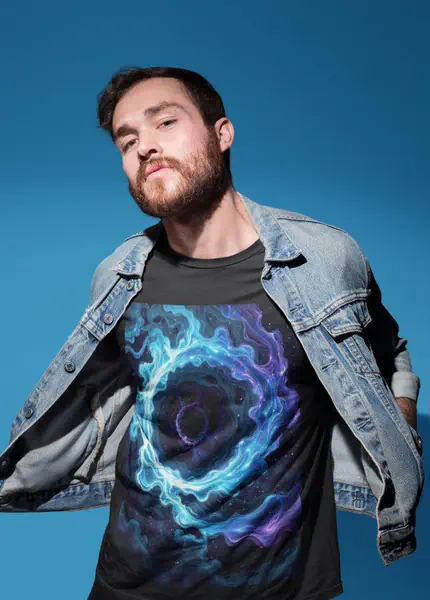 Multicolor Black Hole Koszulka Męska - obrazek 4