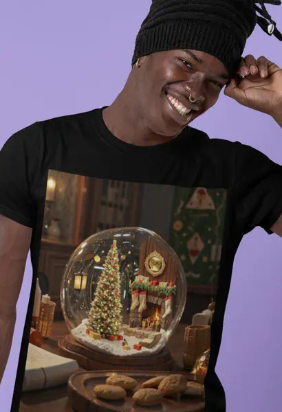 Christmas Choinka i Kominek Koszulka Męska