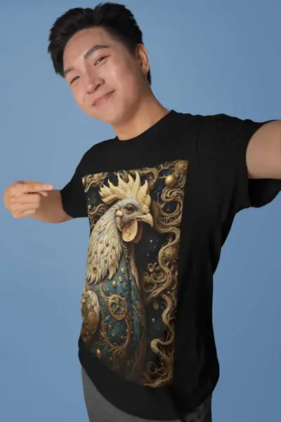 Znak Zodiaku Kogut Koszulka Męska - obrazek 2