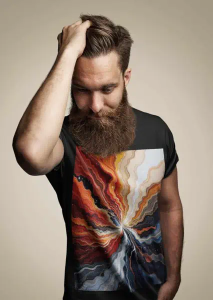 Multicolor Flame Koszulka Męska - obrazek 4