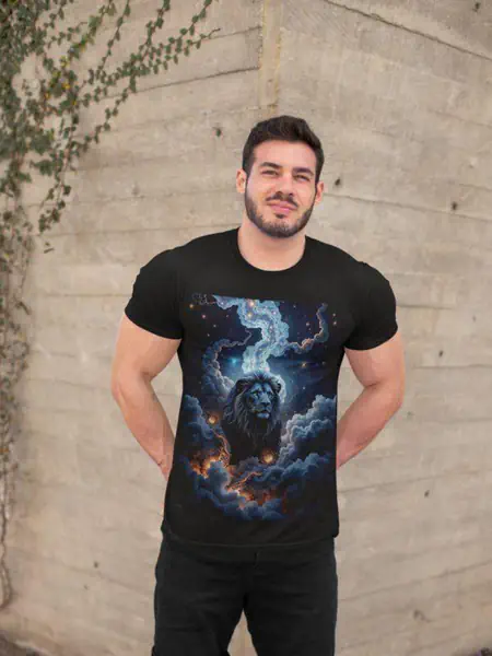 Znak Zodiaku Lew Koszulka Męska - obrazek 4