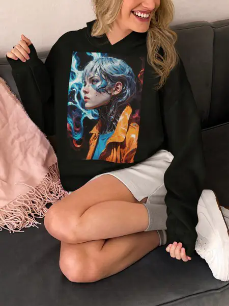 Cyber Girl Pomarańczowa Bluza Damska