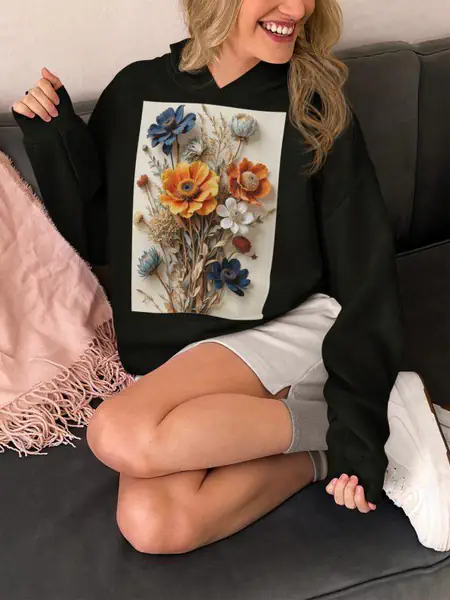 Kwiaty Bukiet Polny Bluza Damska